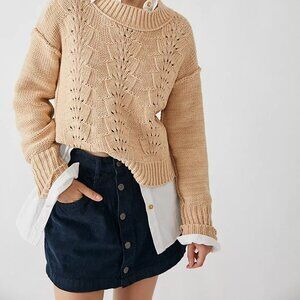 Free People | Navy Corduroy Mini Skirt size 8